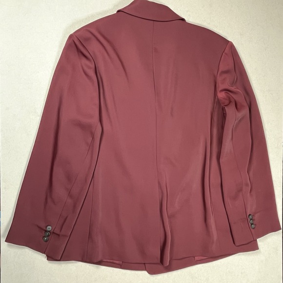 Vince Women's Burgundy Double-Breasted Blazer Sz 20 Office Career Luxury Maroon - Picture 3 of 11